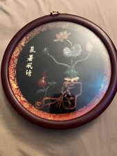 Chinese Decorative Art Hanging Plate with Lotus Design