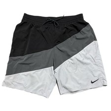 Men's Nike 9" Color Surge Black Grey Swim Trunks Size XL Read Description