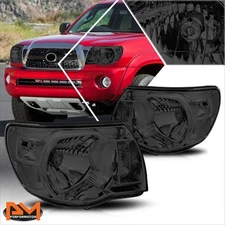 For 05-11 Tacoma Direct Replacement Headlight/Lamps Smoked Housing Clear Corner