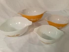 Vintage Pyrex Butterfly Gold Cinderella Mixing Bowl Set 4 Pc Yellow White 401-40