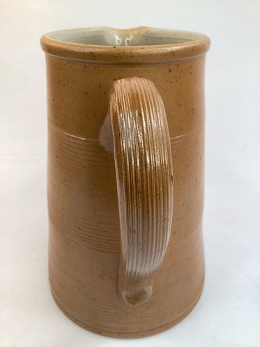 GRES DU BERRY Fait Main FRANCE Brown Salt Glazed Stoneware Pitcher ~ 7-7/8” Tall - Picture 6 of 10