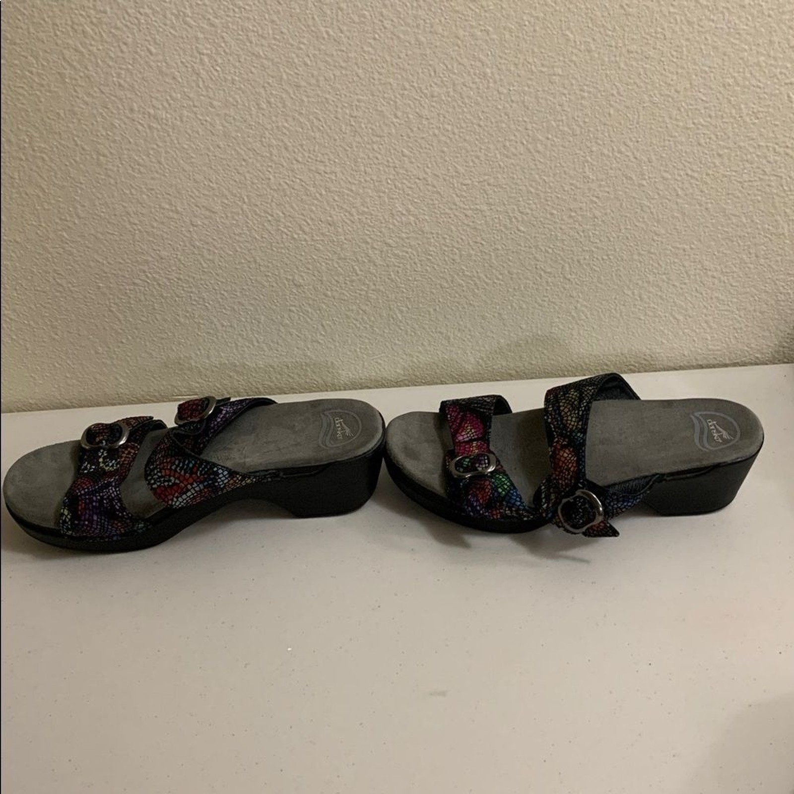 DANSKO Sophie Metallic Python Sandals Clogs Size … - image 13