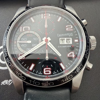 Eberhard & Co Champion V Grande Date Automatic Chronograph Watch 43mm - 3 Straps