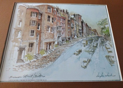Beacon Street, Boston Douglas Alvor From Alice Atwood Mahoney 1980 9x 12 Art - Picture 3 of 3