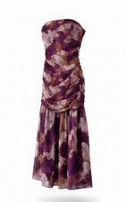 Chelsea28 Strapless Maxi Dress XS NWT Purple Ruched Formal Beach Wedding