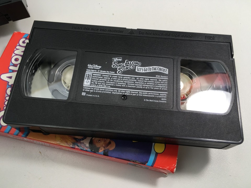 (Lot Of 4) Disney Sing Along Song VHS Tapes Mickey Circus Beach Party