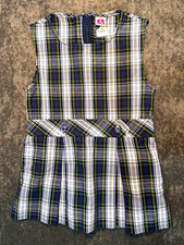 A Girls Plaid School Uniform Jumper Dress Size 4 Sleeveless Pleated Zip
