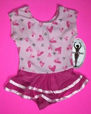 Jacques MORET TODDLER GIRLS DANCE LEOTARD SKIRTALL Washed Out HEARTS SZ 2T NWT