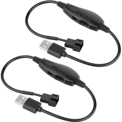 OwlTree 2 Pack USB 5V to 12V 4 Pin Fan Speed Adapter Controller Supported PC... 