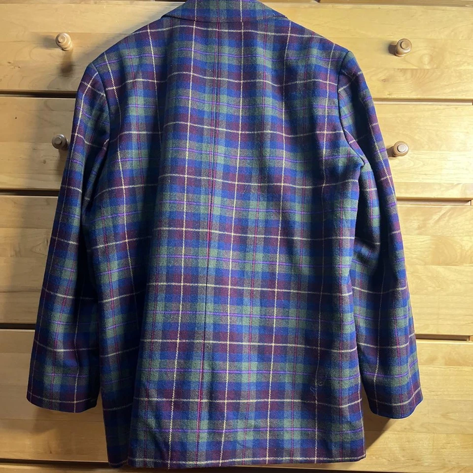 PENDLETON RN29685 Veste Sur Mesure En Laine Taille 10 Pourpre - Photo 2/4