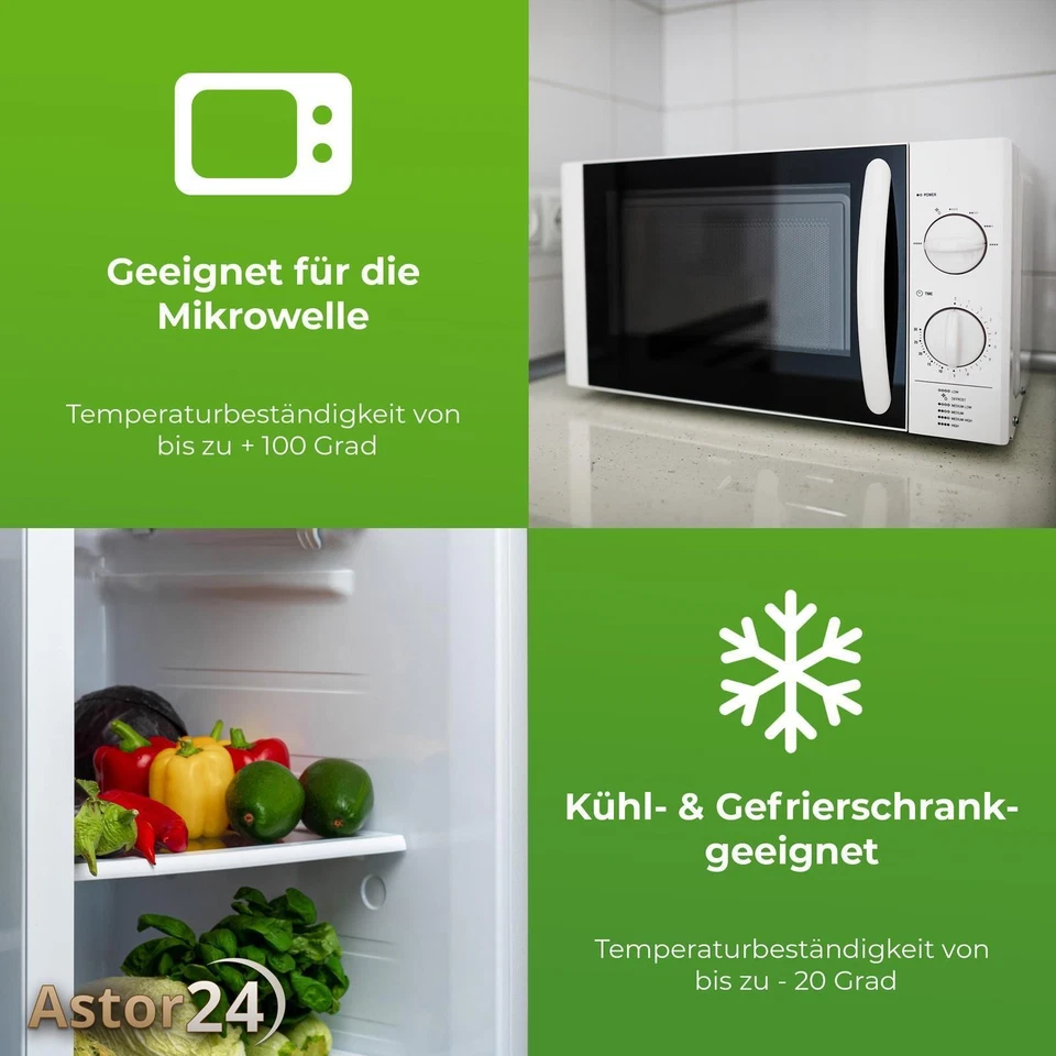 2 x Mikrowellenteller mit Deckel Menüteller Mikrowellengeschirr 3 fach Teilung - Bild 4 von 4