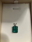Deep Green Zambian Emerald White Gold Pendant Faceted 13k Comes With Paperwork — photo 2