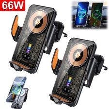 66W Fast Wireless Car Charger Automatic Clamping Mount Air Vent Phone Holder NEW