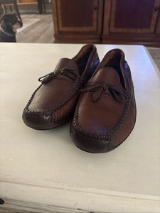 NWOT TRASK Sheepskin Leather loafers Mens US10 Leather Soles/Lining/Stacked Heel Trask Mens Loafers | eBay main image 3