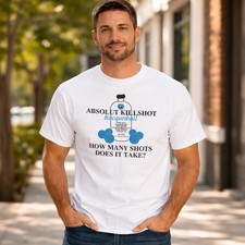 Vintage 90s Tee Comic Racquetball Absolut Vodka Fun backhit Made in USA NEW XL