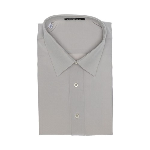 Theory Modern GGT Classic Fitted Shirt Gray Silk Size S Long