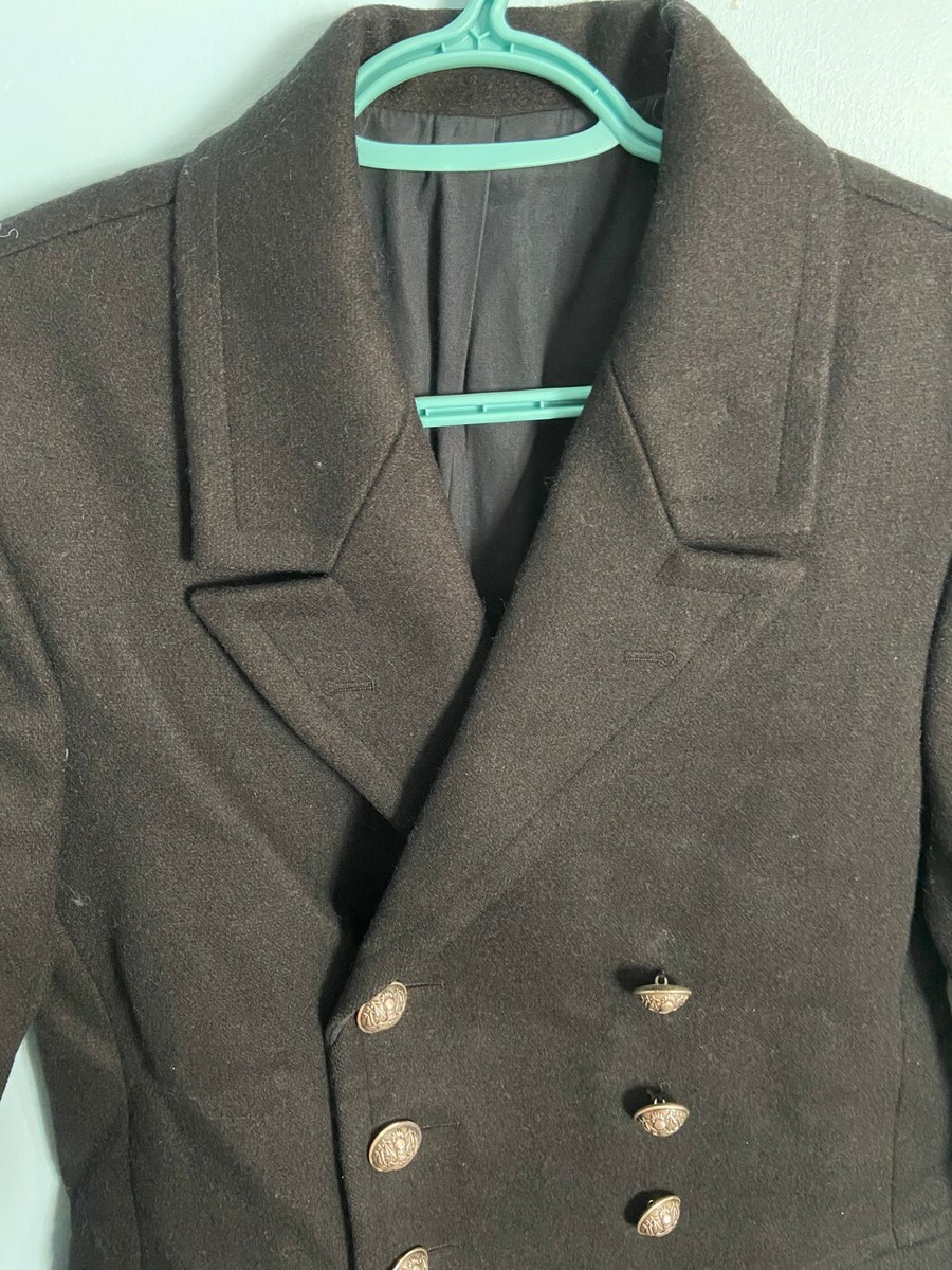 Balmain AW11 Wool Peacoat Black Size 46 | eBay