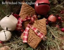 2 REAL Primitive Gingerbread Houses Bowl Fillers Gingerbread Ornaments