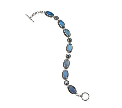 Handwerklich handgefertigtes Sterling durchschnittliches Edelstein Knebelarmband Größe Large