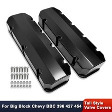 For Chevy Bbc 396 427 454 Fabricated Aluminum Tall Valve Cover Black Anodized
