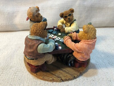 Boyds Bear Bearstone Annie Tex Jack And Chip Shuffle Up & Deal Figurine 2277965