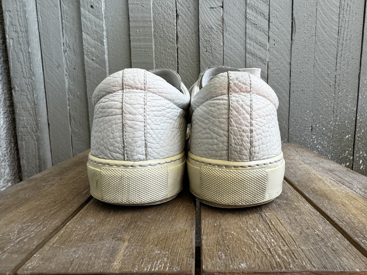 ACNE STUDIOS Adrian White Pebbled Leather Sneakers Shoes