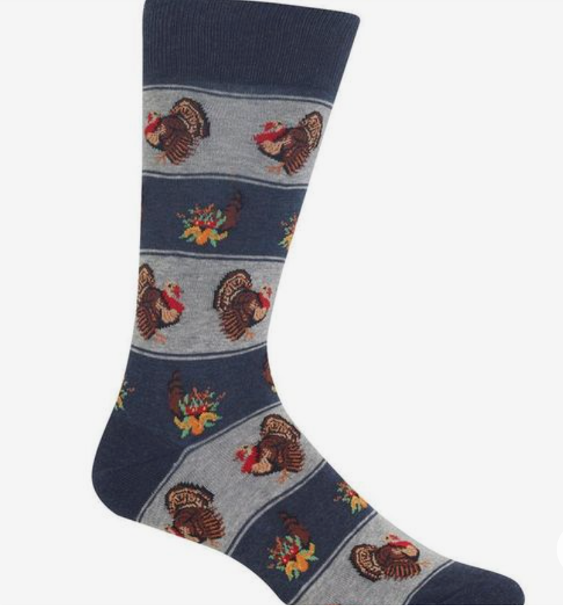 Thanksgiving Fair Isle Socks Shoe Sz 712.5 Turkey Sock Mens Denim BL