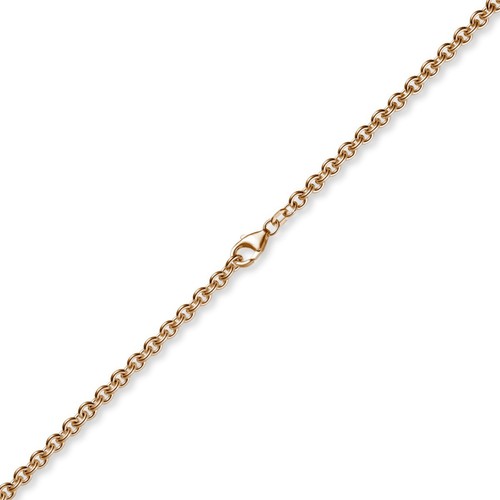 Collar De Cadena Redonda De 4,6 Mm De Oro Rosa 585, 45 Cm Unisex, Cadena De Oro - Imagen 2 de 2