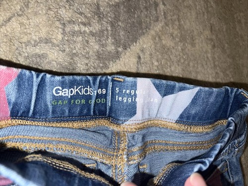 Gap Youth Girls Size 5 Jeans Stars Denim Leggings - Picture 3 of 4