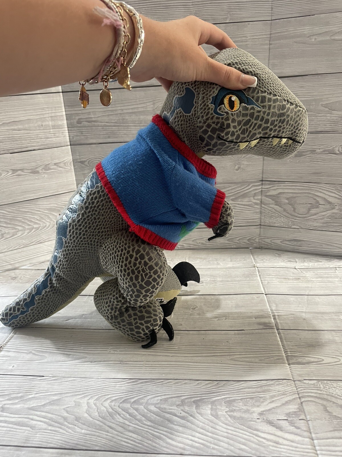 Build A Bear Jurassic Park World Blue Raptor Soft Plush Toy