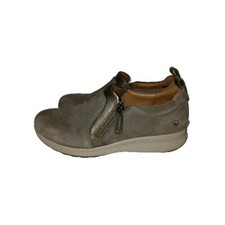 CLARKS Unstructured Side Zip Slip On Shoes Un Adorn Zip GRAY Women  s Sz 7