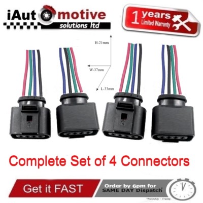 4x AUDI VW SEAT SKODA FORD IGNITION COIL PACK PLUG CONNECTOR A3 A4 TT