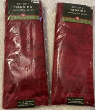 Bed Bath And Beyond Set Of  8 Table Napkins Maroon New In Package Embossed