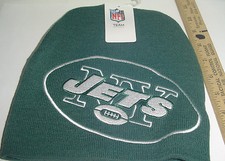 New York Jets Beanie Winter Knit Hat Cap NFL reebok Adult Size Ski Team Big Logo