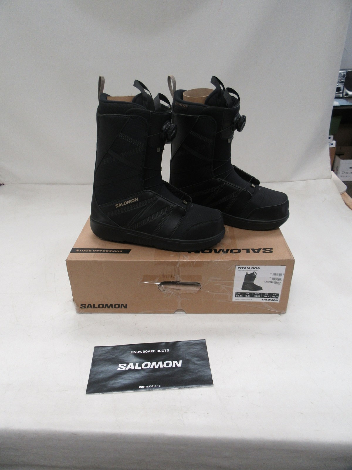 STIVALI DA SNOWBOARD SALOMON UOMO TITAN BOA MISURA 10 5 L4724290028 5 NERI