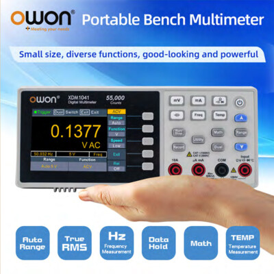 Owon XDM1041 USB/RS232 55000 Counts Universal Digital Multimeter 3.5Inch LCD