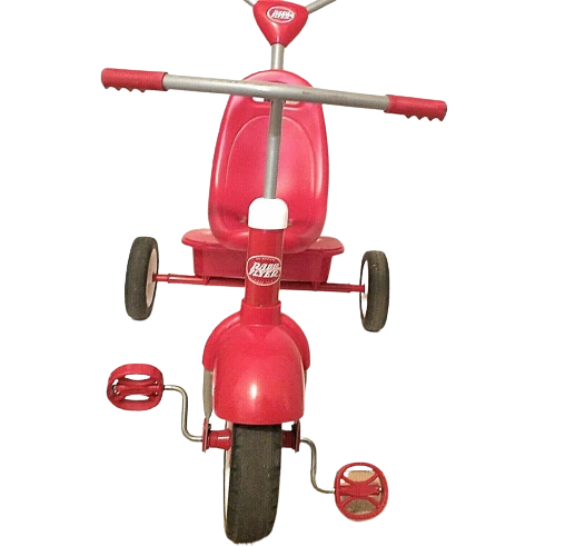 Radio Flyer Deluxe Steer and Stroll Bicicleta Recreação Infantil Triciclo Vermelho - Imagem 2 de 4