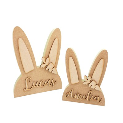Freistehender personalisierter Osterhasen Kopfform MDF Holz Bastelrohling Hase