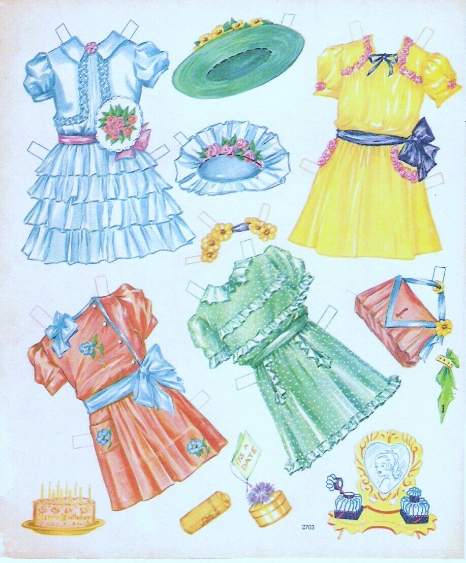 VINTAGE UNCUT 1948 DOLL HOUSE PAPER DOLLS~#1 REPRODUCTION~EXTREMELY  RARE~PRETTY!