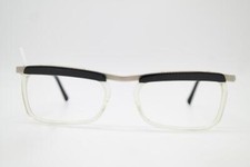Vintage Glasses Augusto Valentini 7490 Black Transparent Silver Square