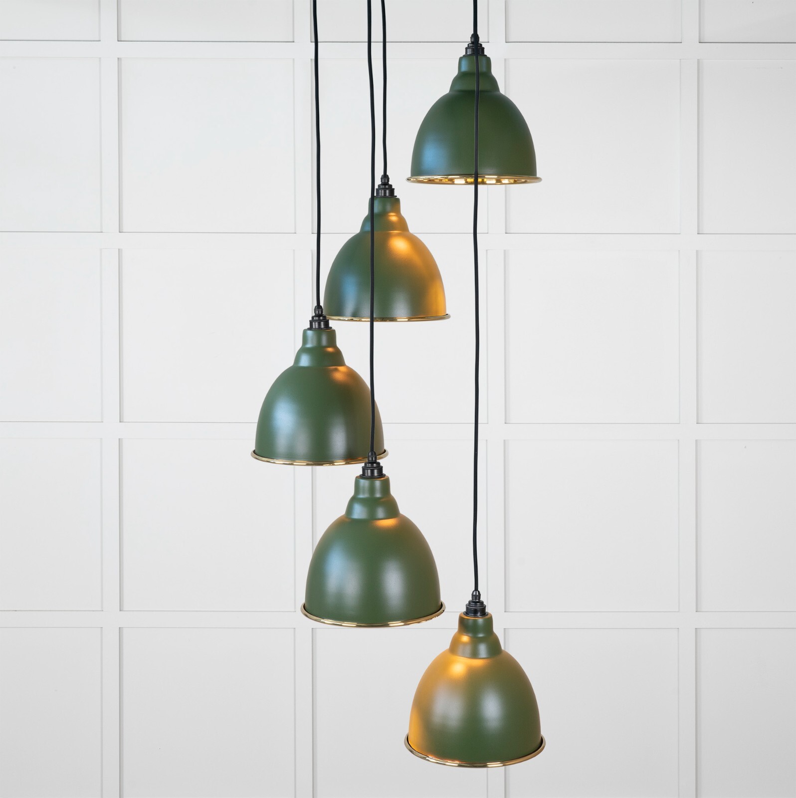 From The Anvil 49738SH Smooth Brass Brindley Cluster Pendant in Heath