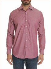 ROBERT GRAHAM men dress shirt Luis RGD1570 berry red 42 16.5 MSRP 168