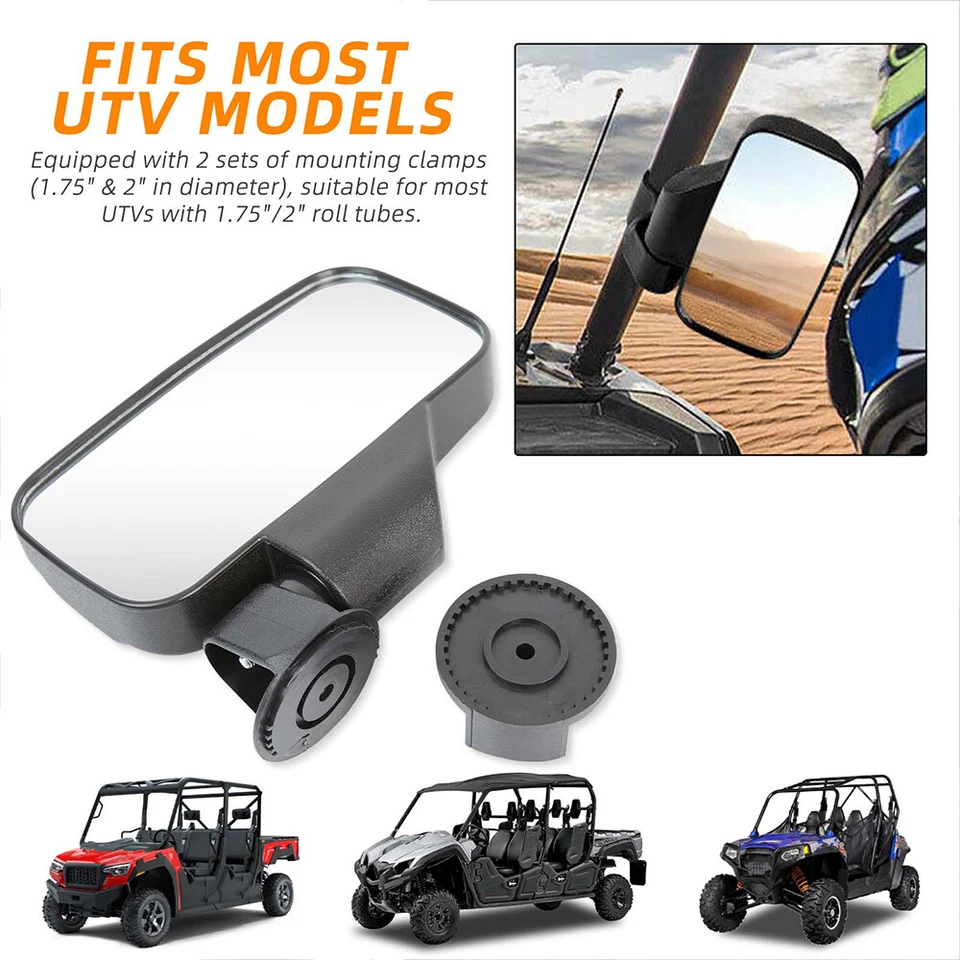 Espelhos de visão lateral UTV ATV 1,75"-2" para John Deere Gator XUV 550 560 825i 590i - Imagem 4 de 4