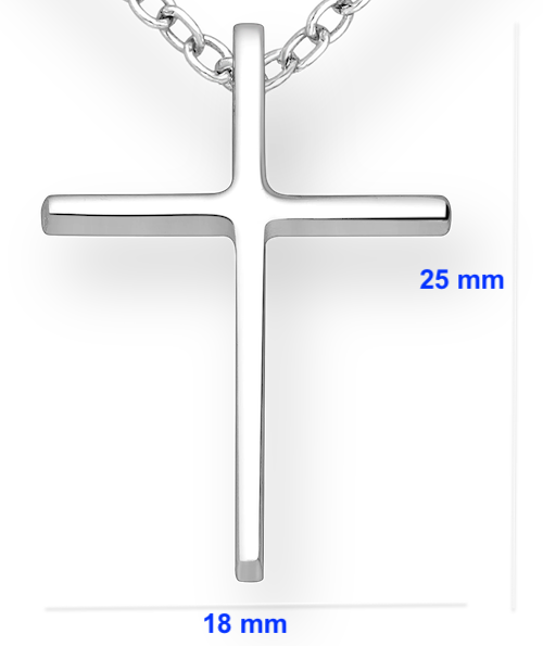 925 Sterling Silver Holy Cross Pendant + Necklace 17 inch Italian Crafted Chain