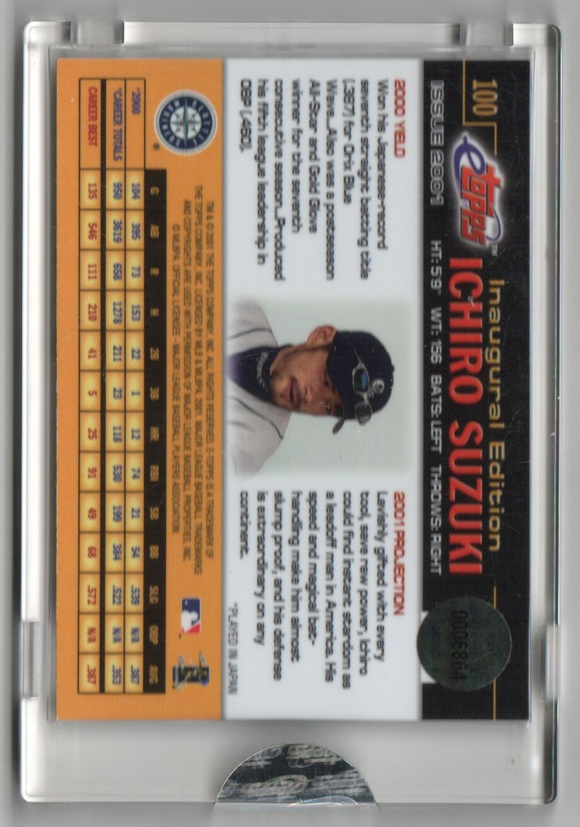 Ichiro Suzuki MARINERS 2001 eTopps Rc Rookie # 100 | eBay