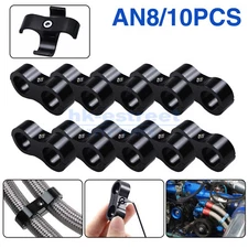 10Pcs 8AN AN8 Hose Separator Clamp Bracket Adapter Fits For Oil Fuel Hose Line