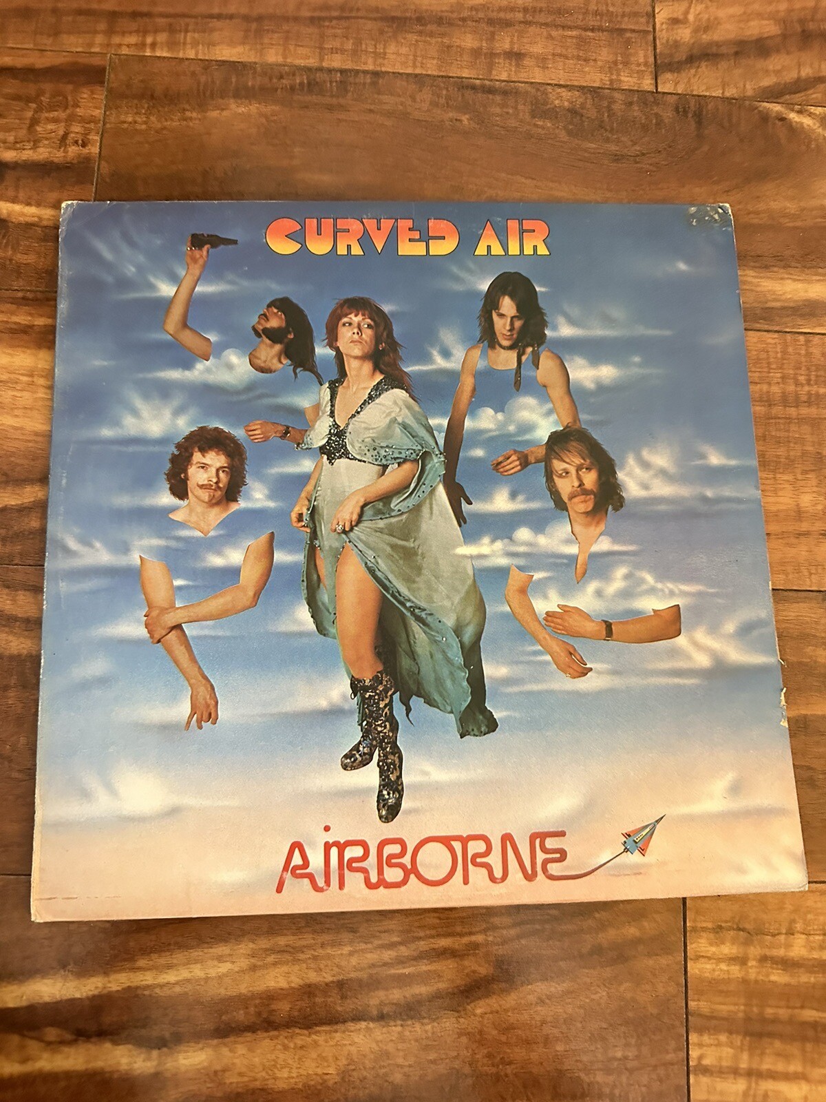 CURVED AIR "Airborne" LP Vinyl 1976 (BTM 1008) Stewart Copeland NM/VG