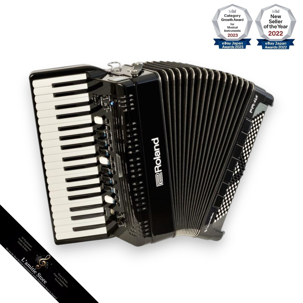 Roland FR-4X BK V-Accordion Japan Piano Accordion FR4X Black