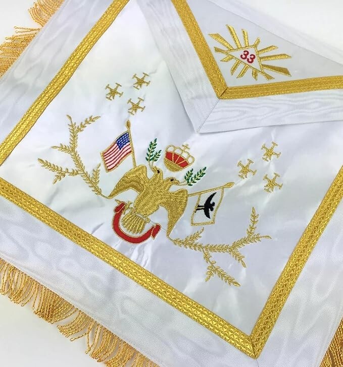 Scottish Rite 32nd Degree Wings Up Jewel In Gold Tone With Purple Ribb - Foto 9