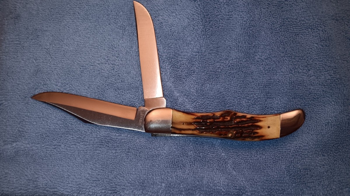 xxページ Case XX 5265 SAB SSP Blue Scroll 1977 Stag Folding Hunter